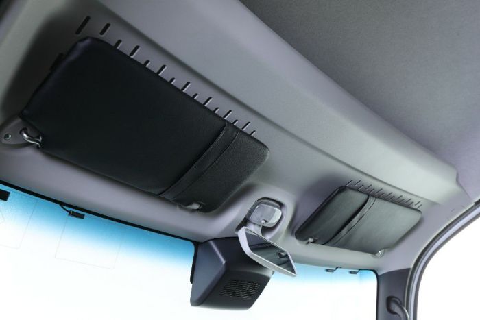 DAIHATSU ダイハツ アトレーワゴンサンバイザー 運転席+助手席 セット) ブラックレザー サンバイザー カバー
